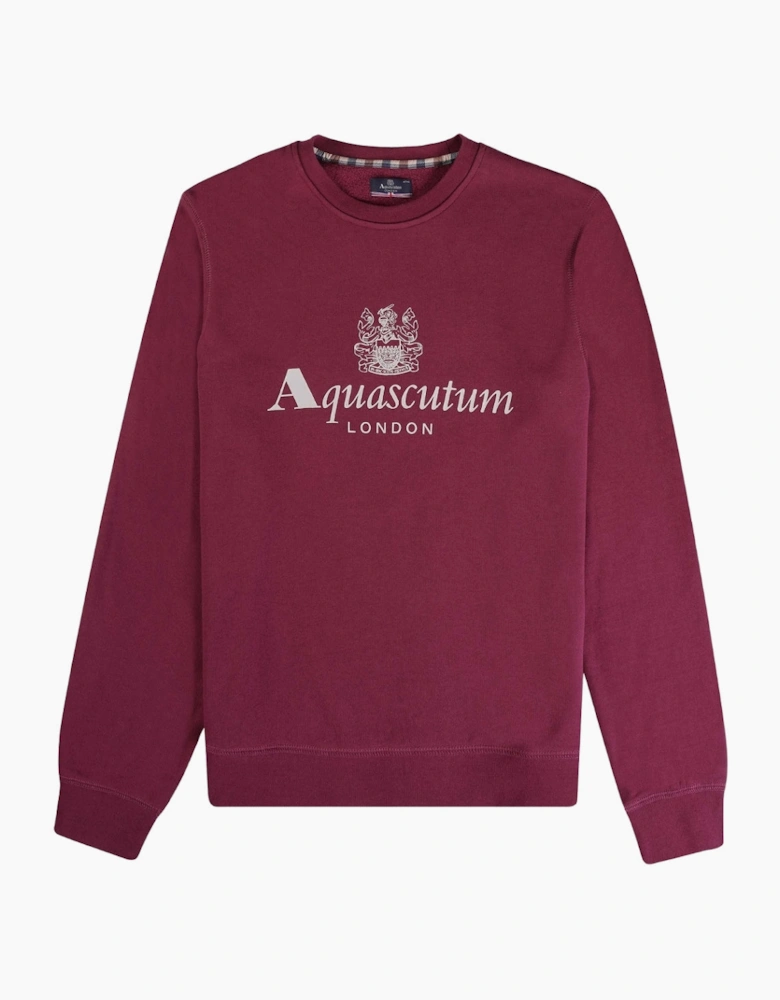 Active Big Logo Crew Neck Cordovan Red Sweatshirt