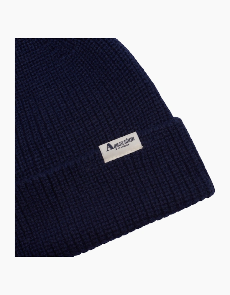 Active Logo Navy Blue Beanie Hat