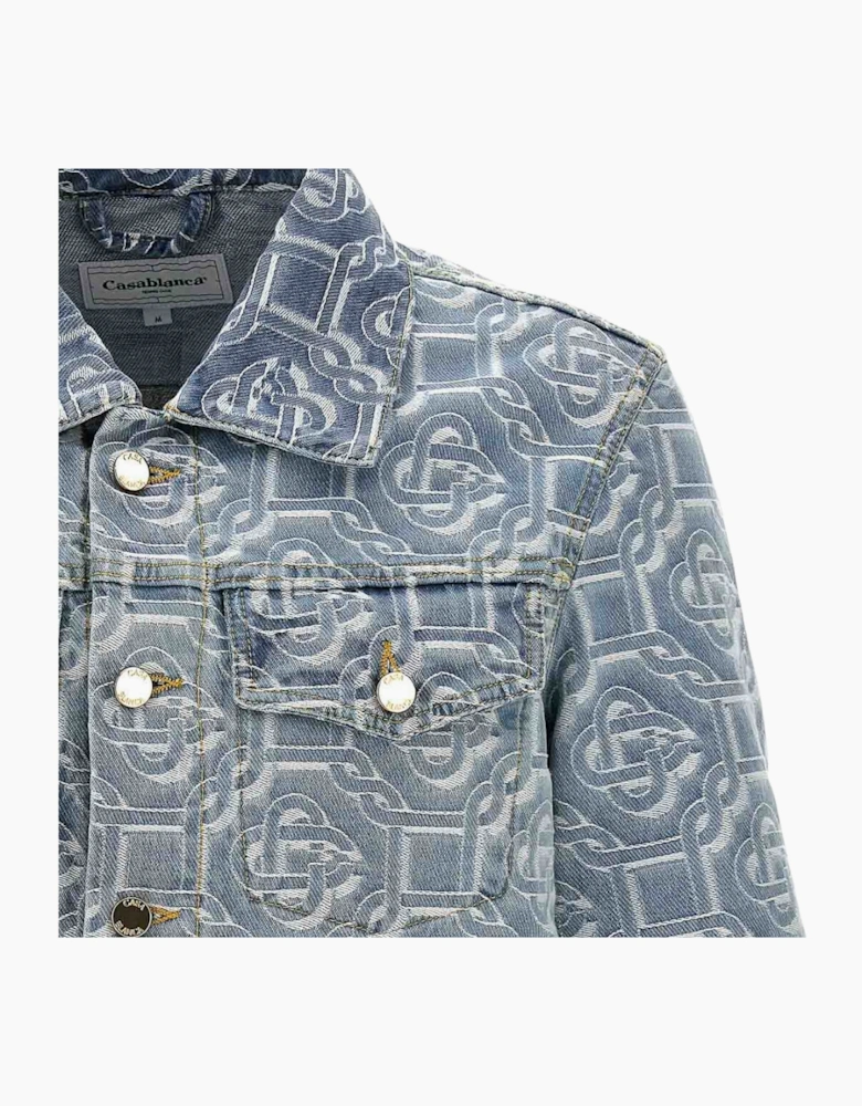 Classic Monogram Bleached Blue Denim Jacket