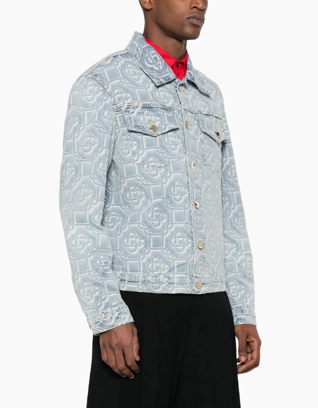 Classic Monogram Bleached Blue Denim Jacket