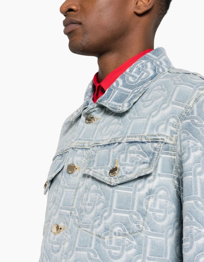 Classic Monogram Bleached Blue Denim Jacket