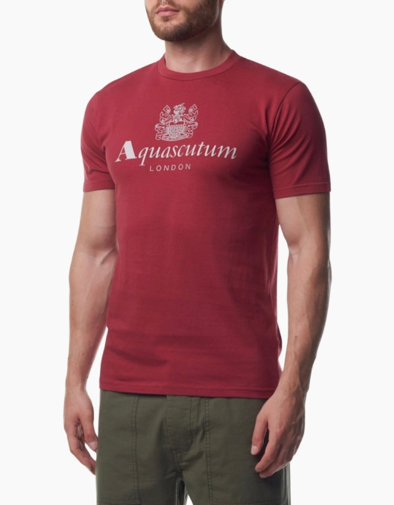 Active Beach Basic Big Logo Bordeaux Burgundy T-Shirt