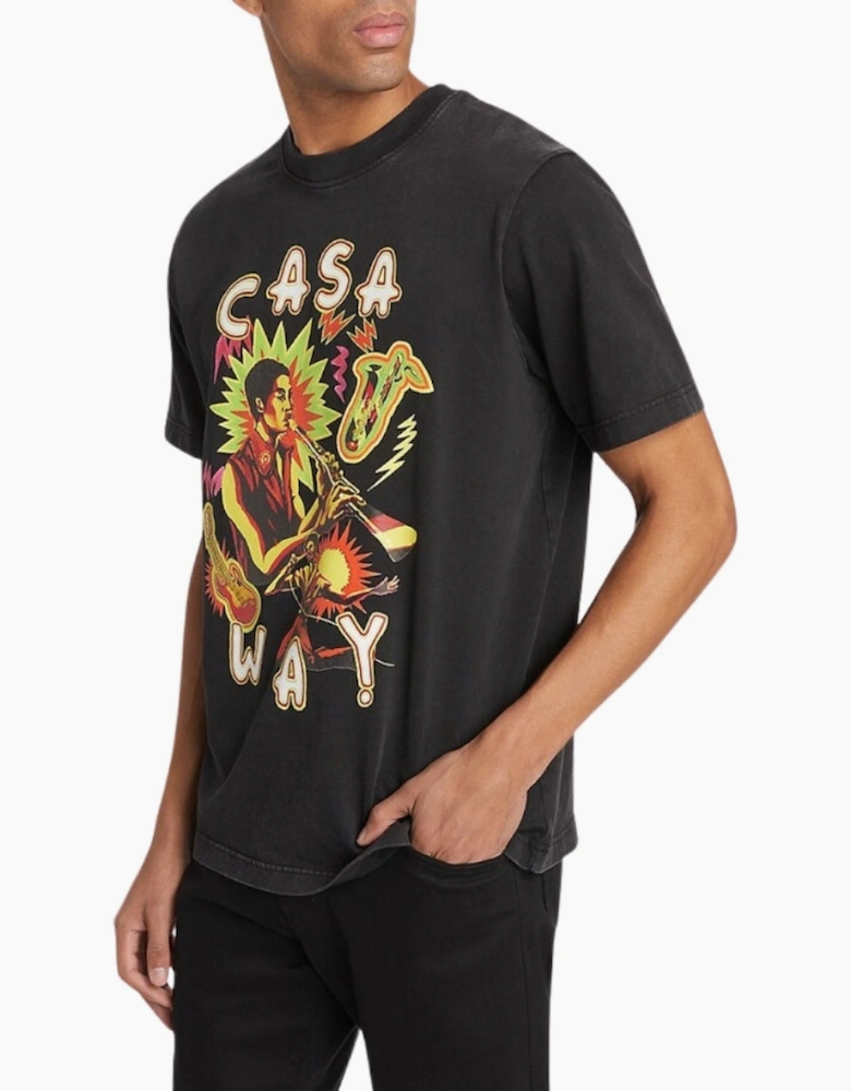 Casablanca Music For The People Faded Black T-Shirt