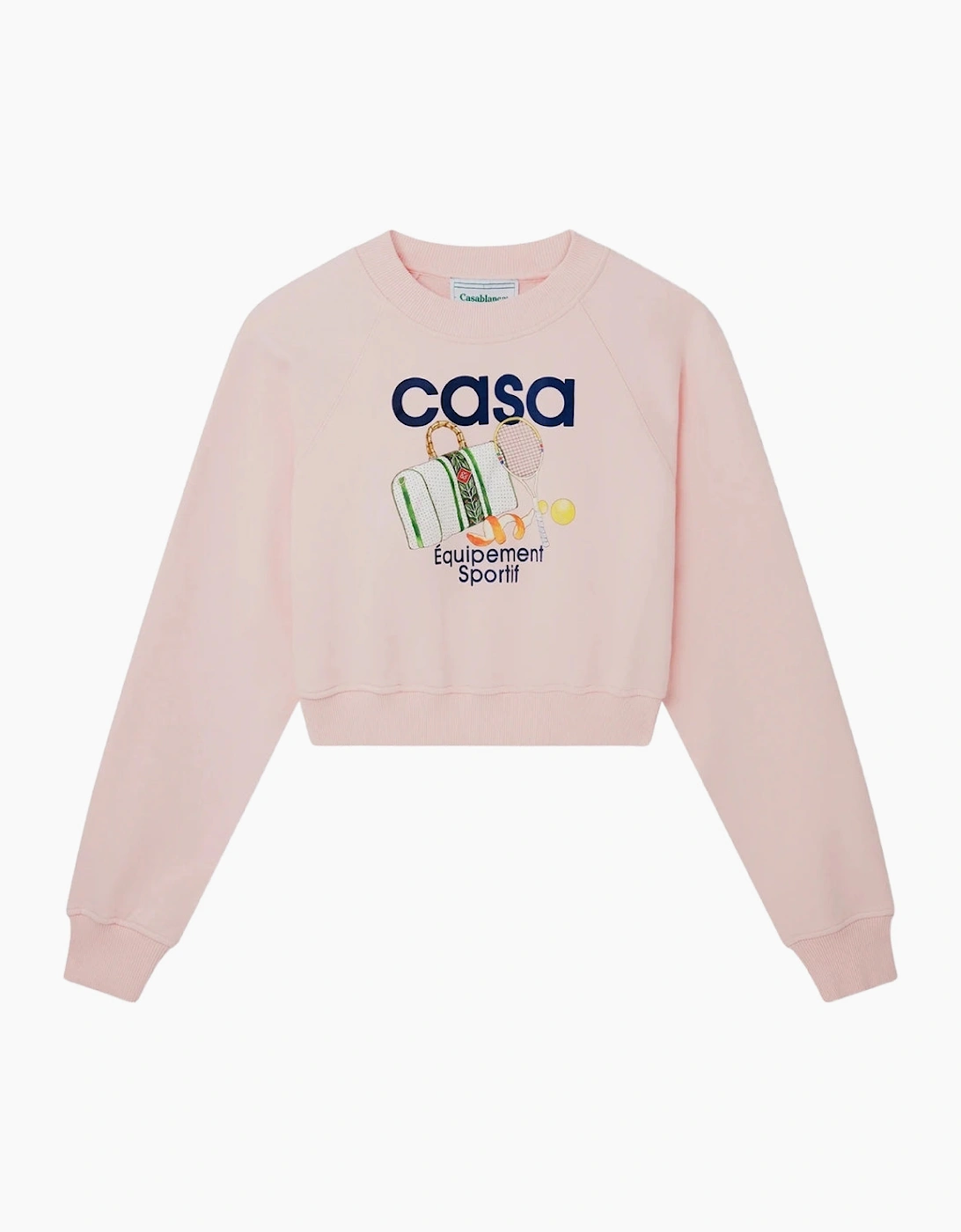 Casablanca Women's Casablanca Printed Cropped Equipment Sport Pink Sweatshirts