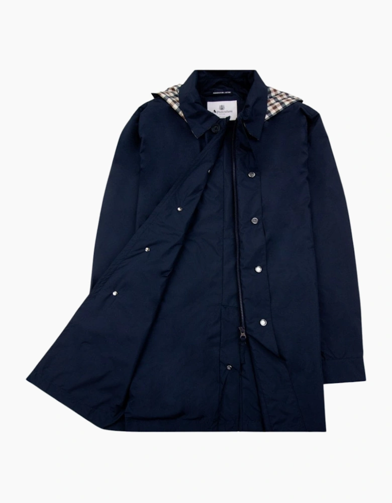 Active Packable Trench Navy Blue Jacket