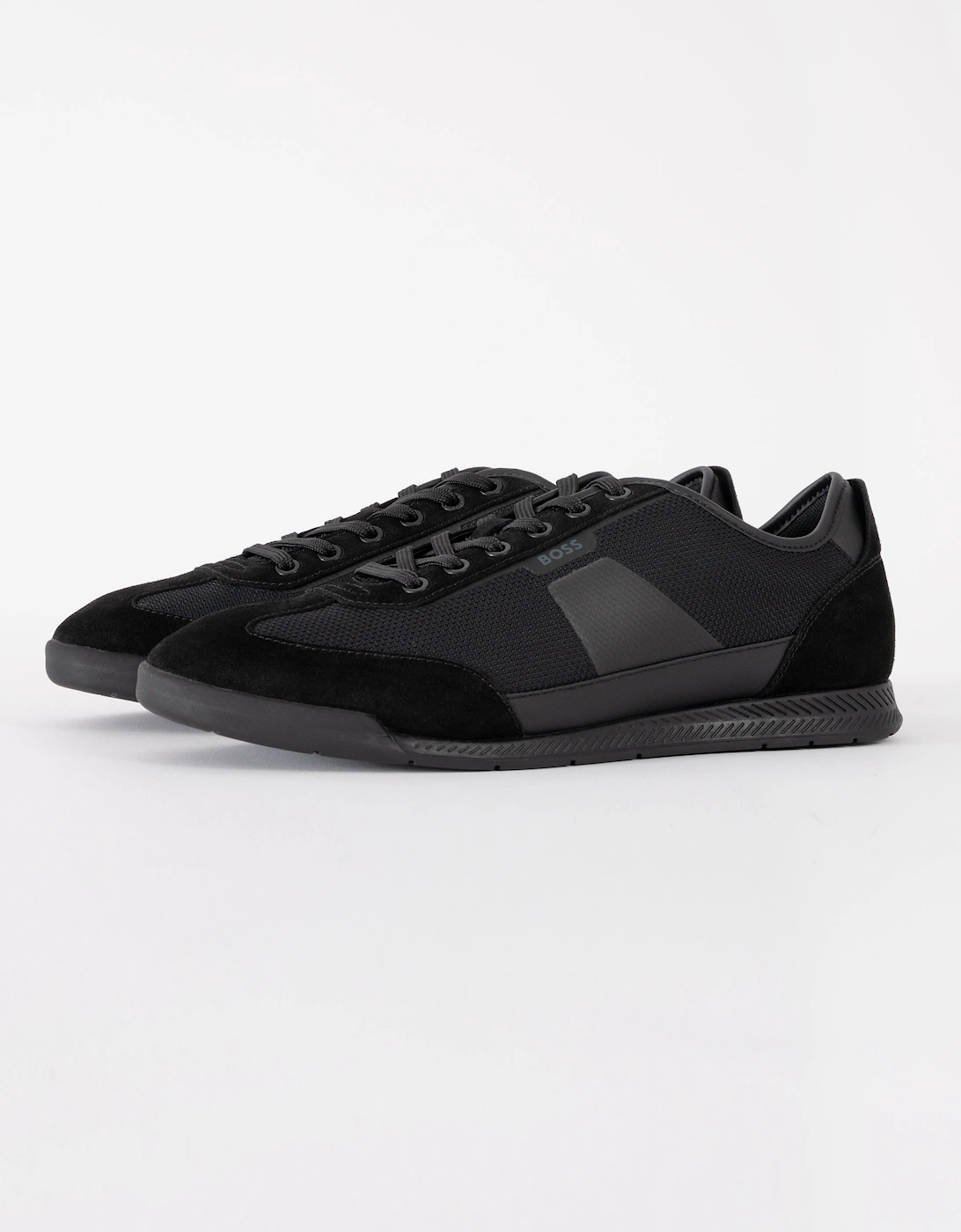 Boss Men's BOSS Orange Nitan Mens Mixed Material Trainers with Ridged Outsole - Black 005