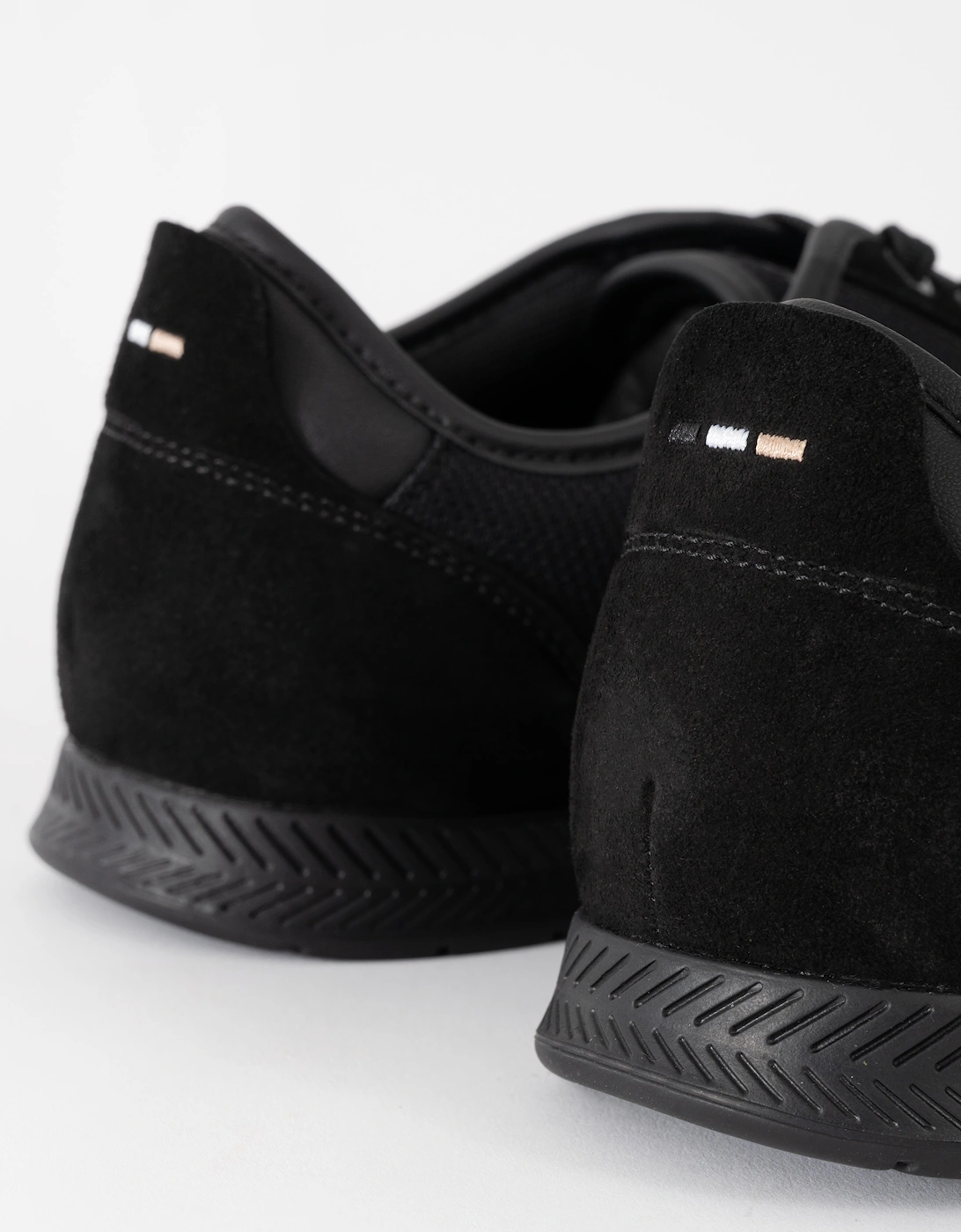 BOSS Orange Nitan Mens Mixed Material Trainers with Ridged Outsole - Black 005