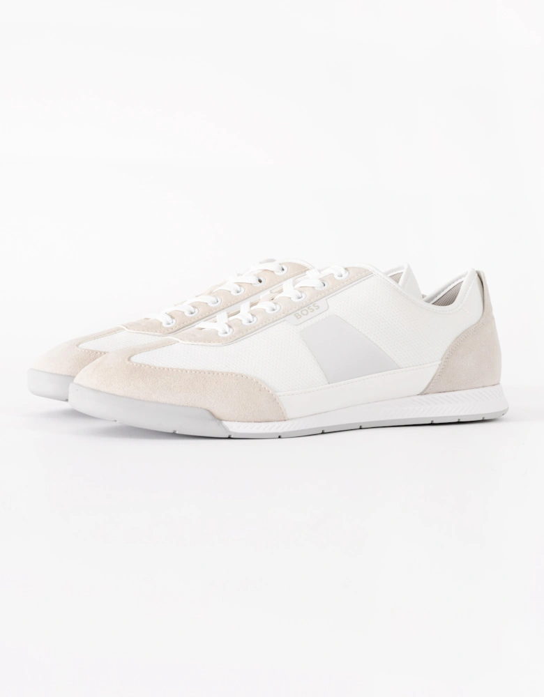 BOSS Orange Nitan Mens Mixed Material Trainers with Ridged Outsole  - White 100