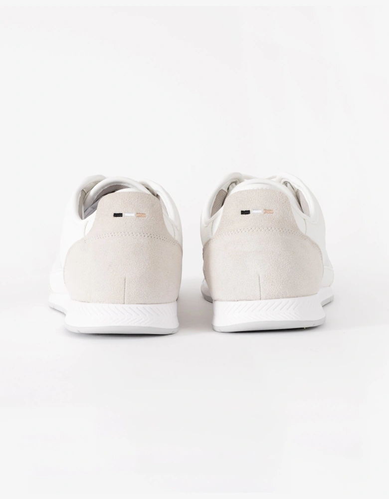 BOSS Orange Nitan Mens Mixed Material Trainers with Ridged Outsole  - White 100