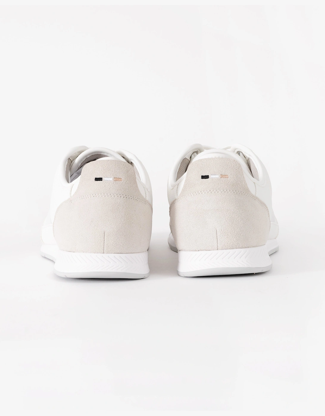 BOSS Orange Nitan Mens Mixed Material Trainers with Ridged Outsole  - White 100