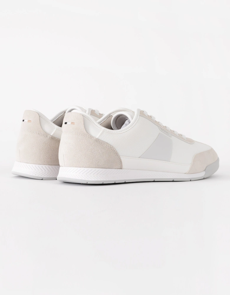 BOSS Orange Nitan Mens Mixed Material Trainers with Ridged Outsole  - White 100