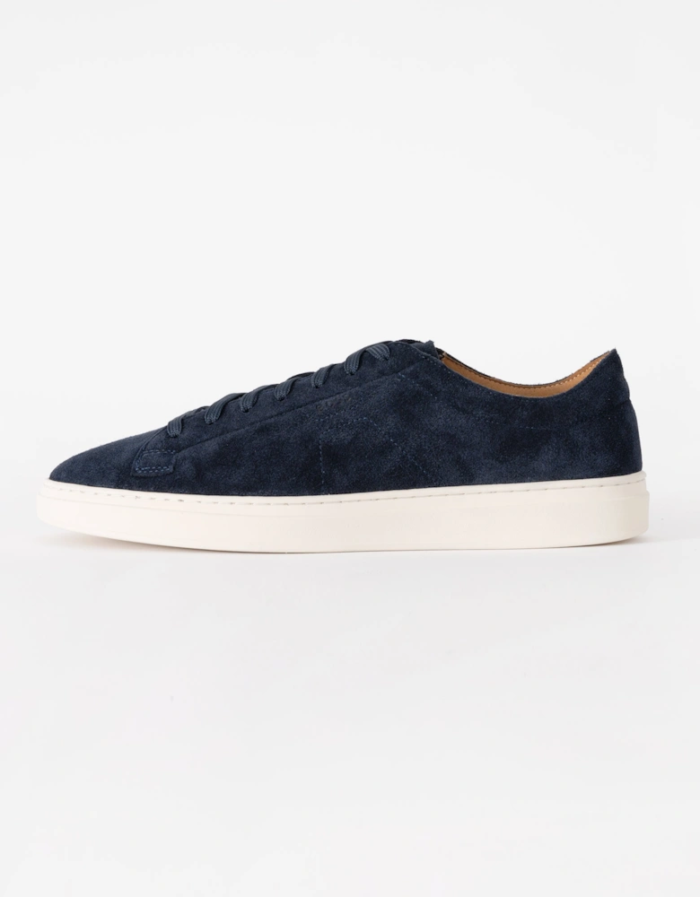 BOSS Orange Kieran Mens Suede Trainers with Embossed Logo - Dark Blue 401
