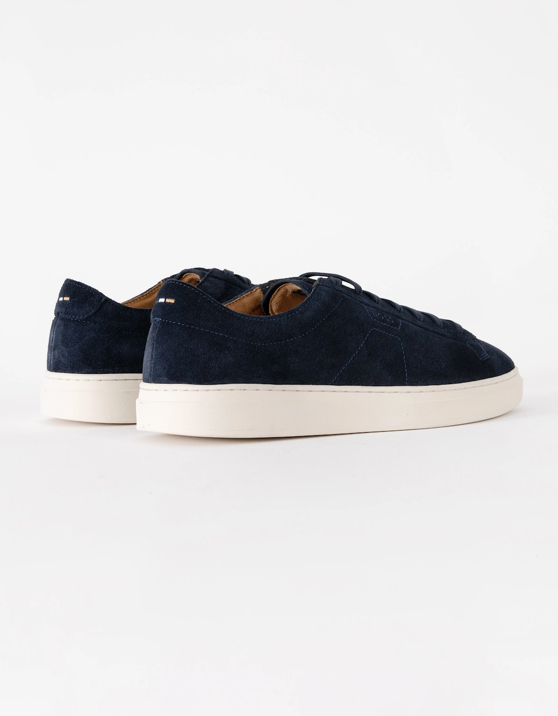 BOSS Orange Kieran Mens Suede Trainers with Embossed Logo - Dark Blue 401