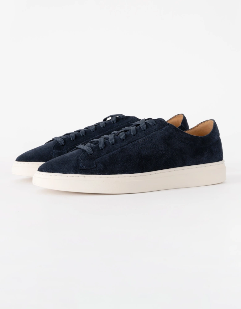 BOSS Orange Kieran Mens Suede Trainers with Embossed Logo - Dark Blue 401