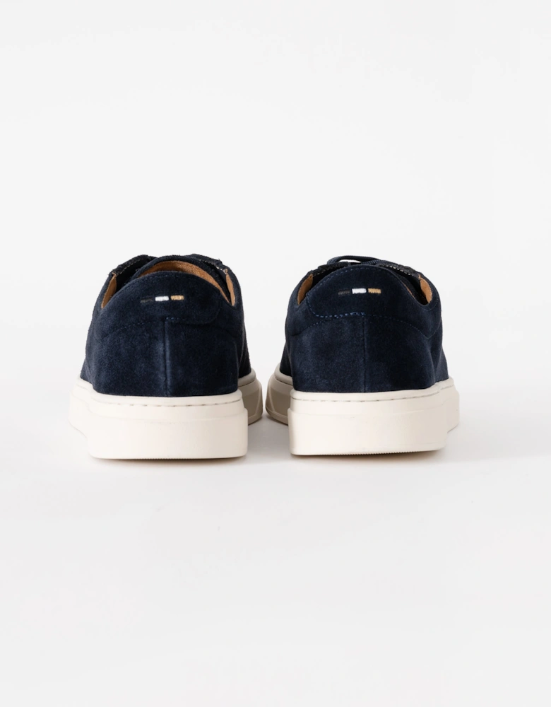 BOSS Orange Kieran Mens Suede Trainers with Embossed Logo - Dark Blue 401