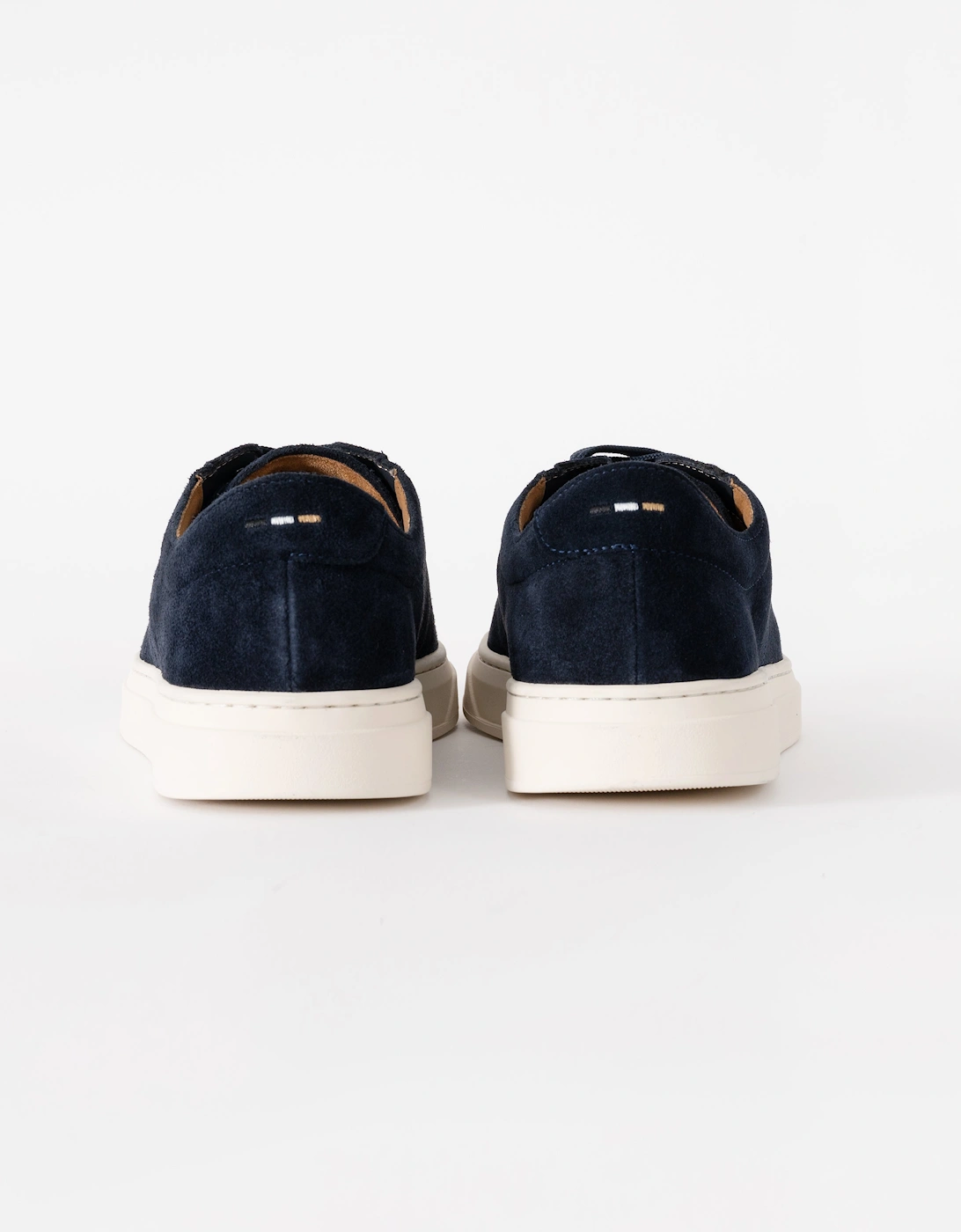 BOSS Orange Kieran Mens Suede Trainers with Embossed Logo - Dark Blue 401