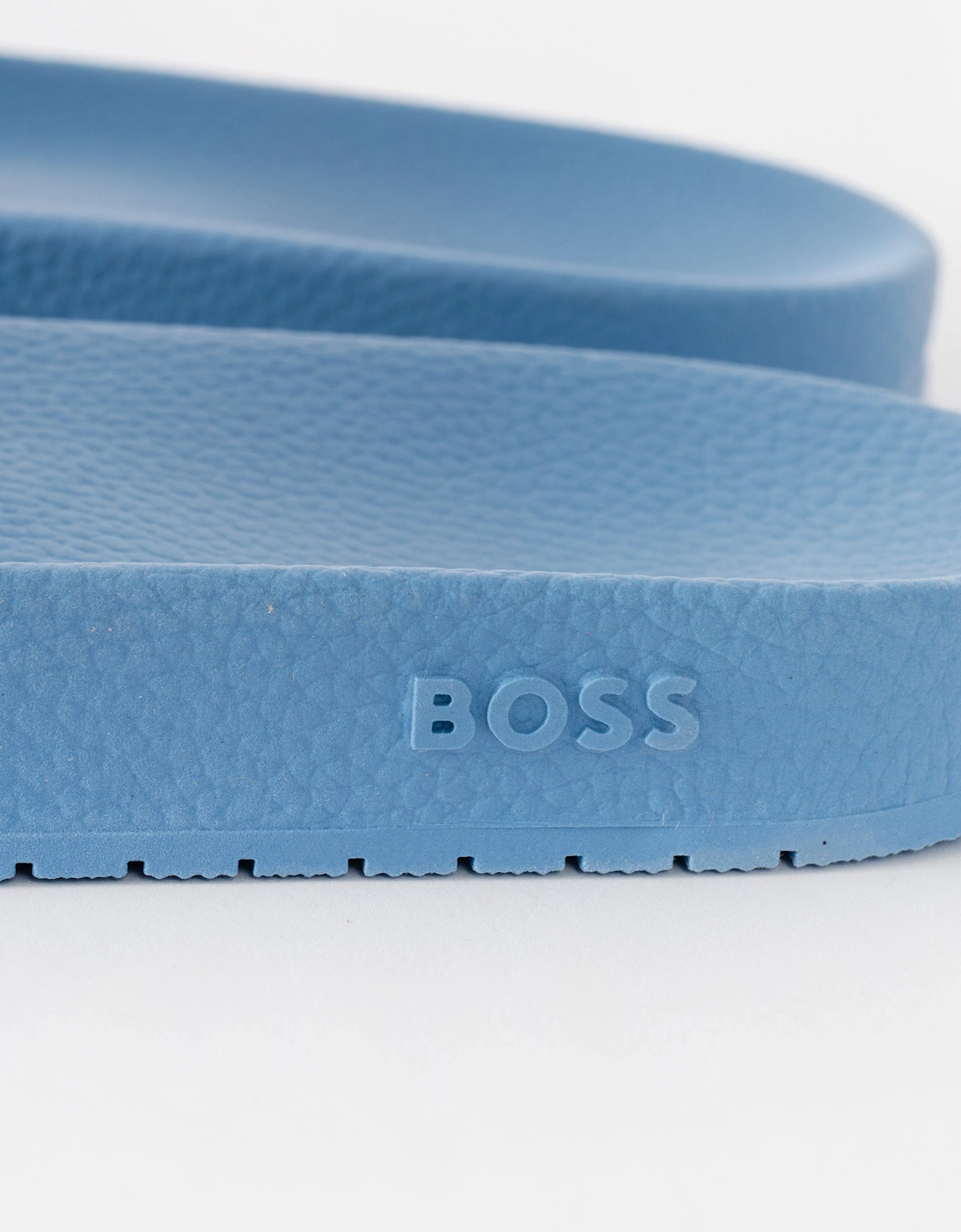 BOSS Orange Aryeh Mens Italian-Made Slides With Large Logo Detail - Turquoise/Aqua 445