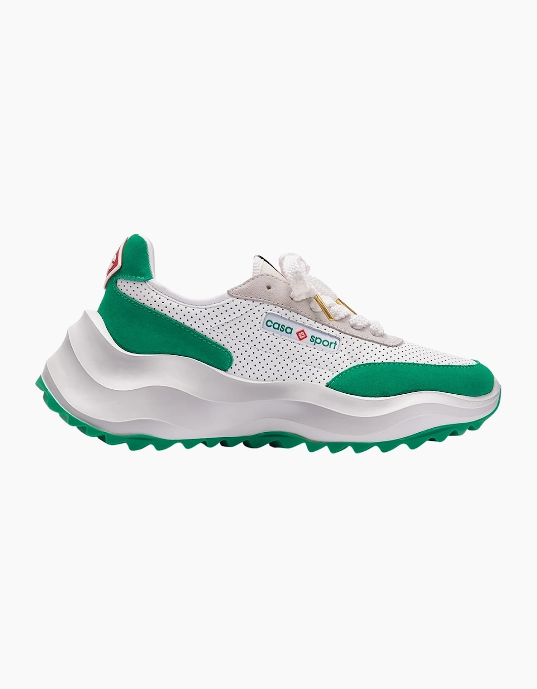 Atlantis Sneaker White Green Shoes, 6 of 5