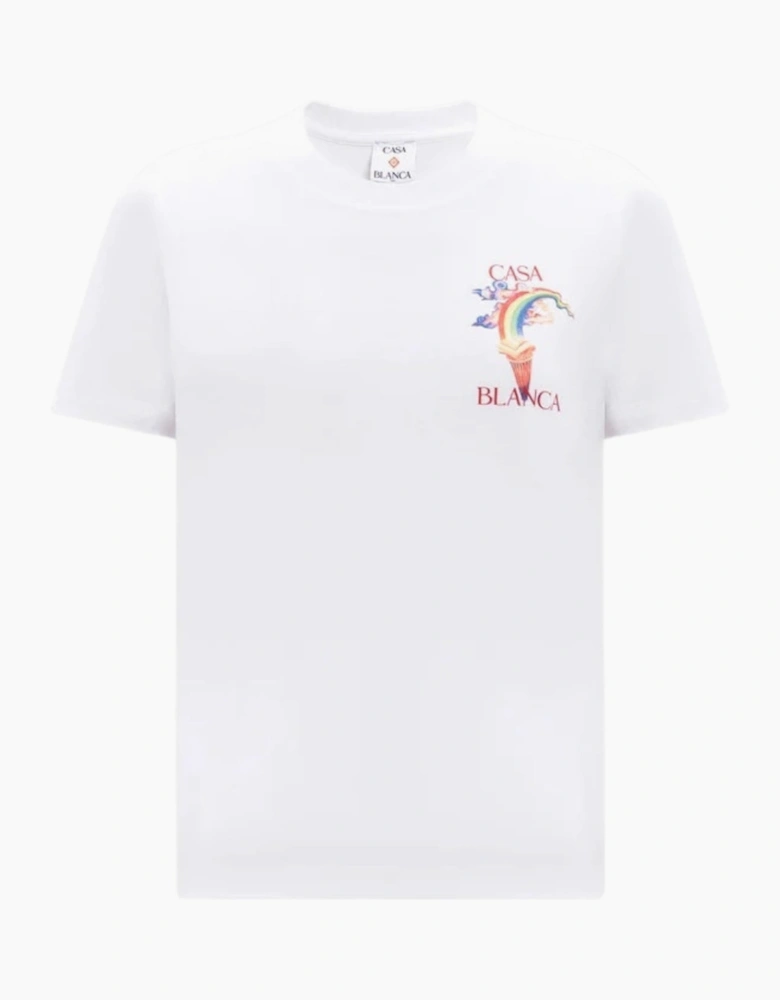 Printed Fitted Nature Teacher White T-Shirt