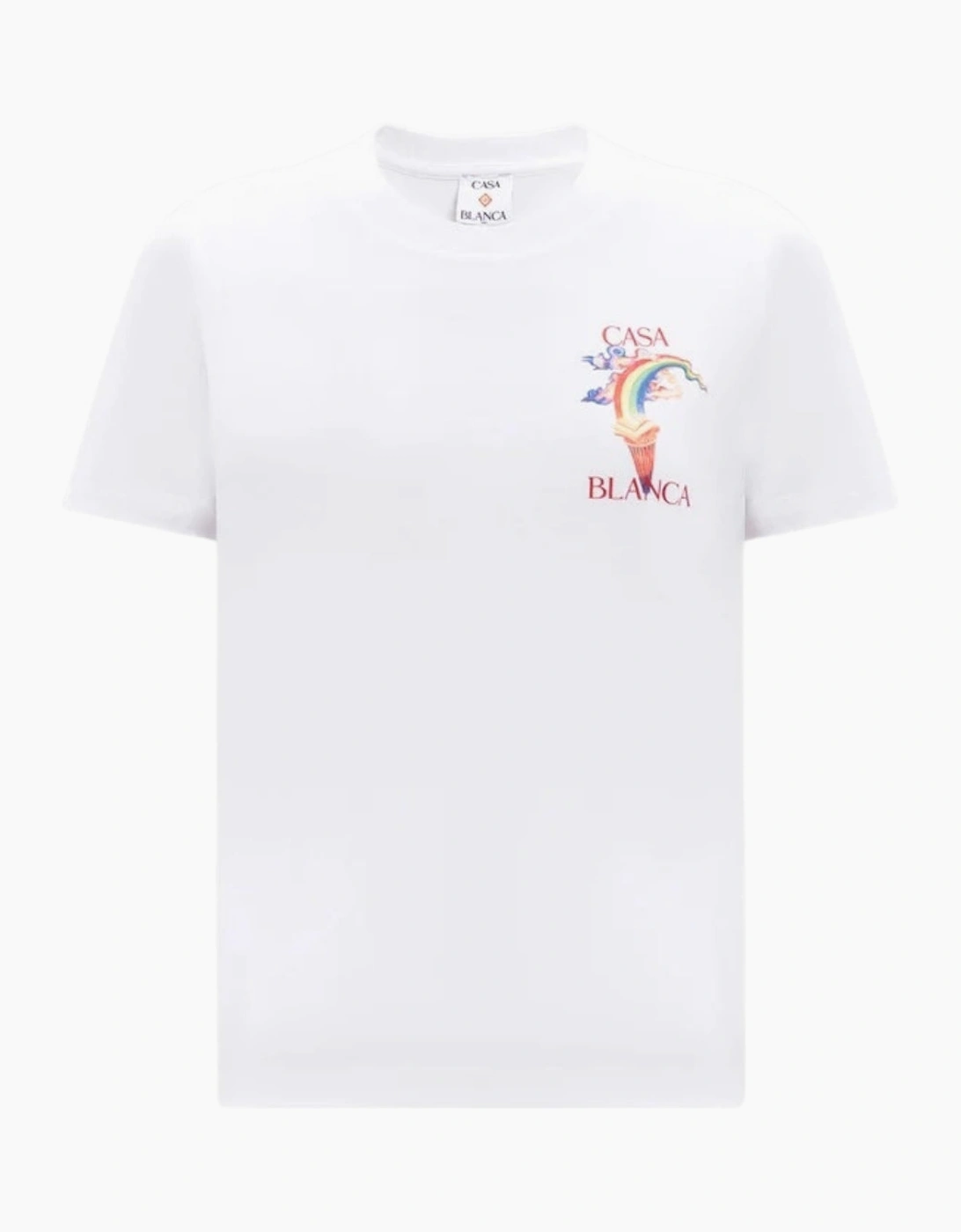 Casablanca Women's White Printed Fitted Nature Teacher T-Shirt  10/8 S