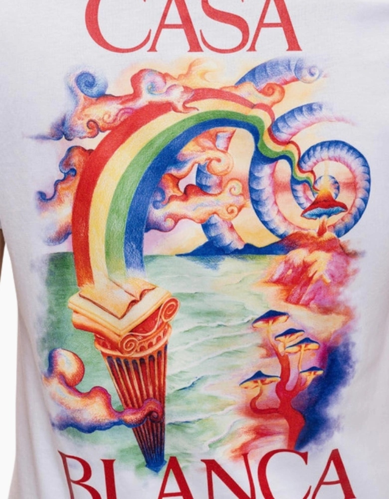 Printed Fitted Nature Teacher White T-Shirt