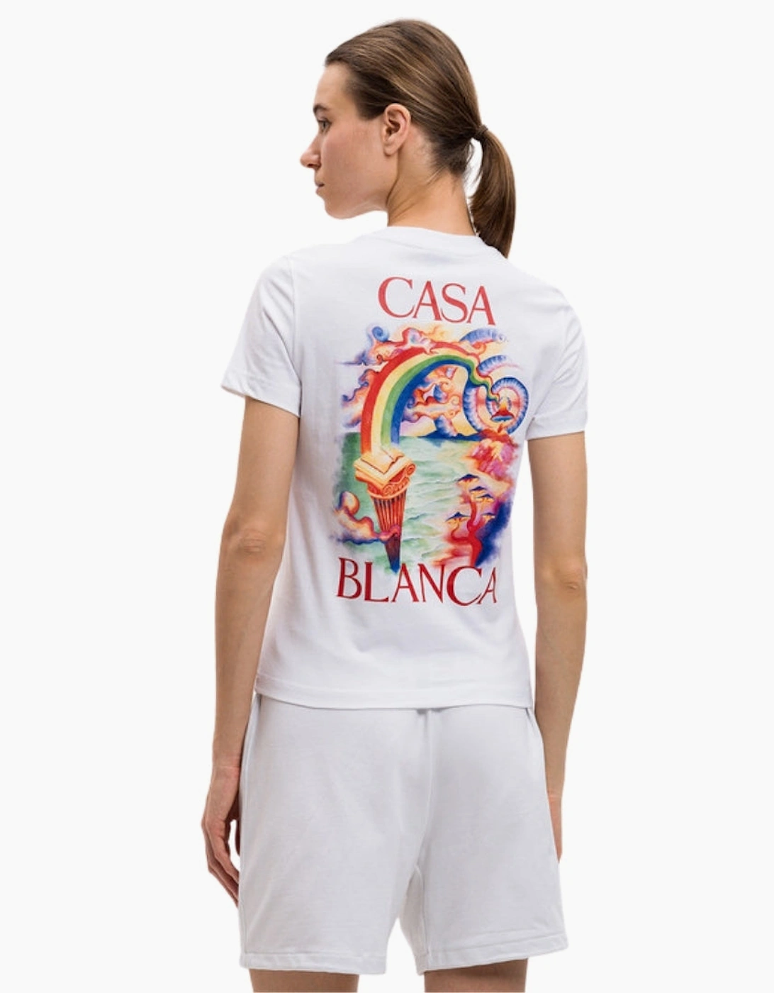 Printed Fitted Nature Teacher White T-Shirt