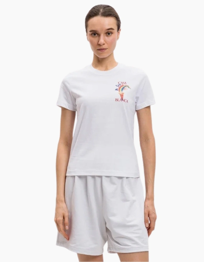 Printed Fitted Nature Teacher White T-Shirt