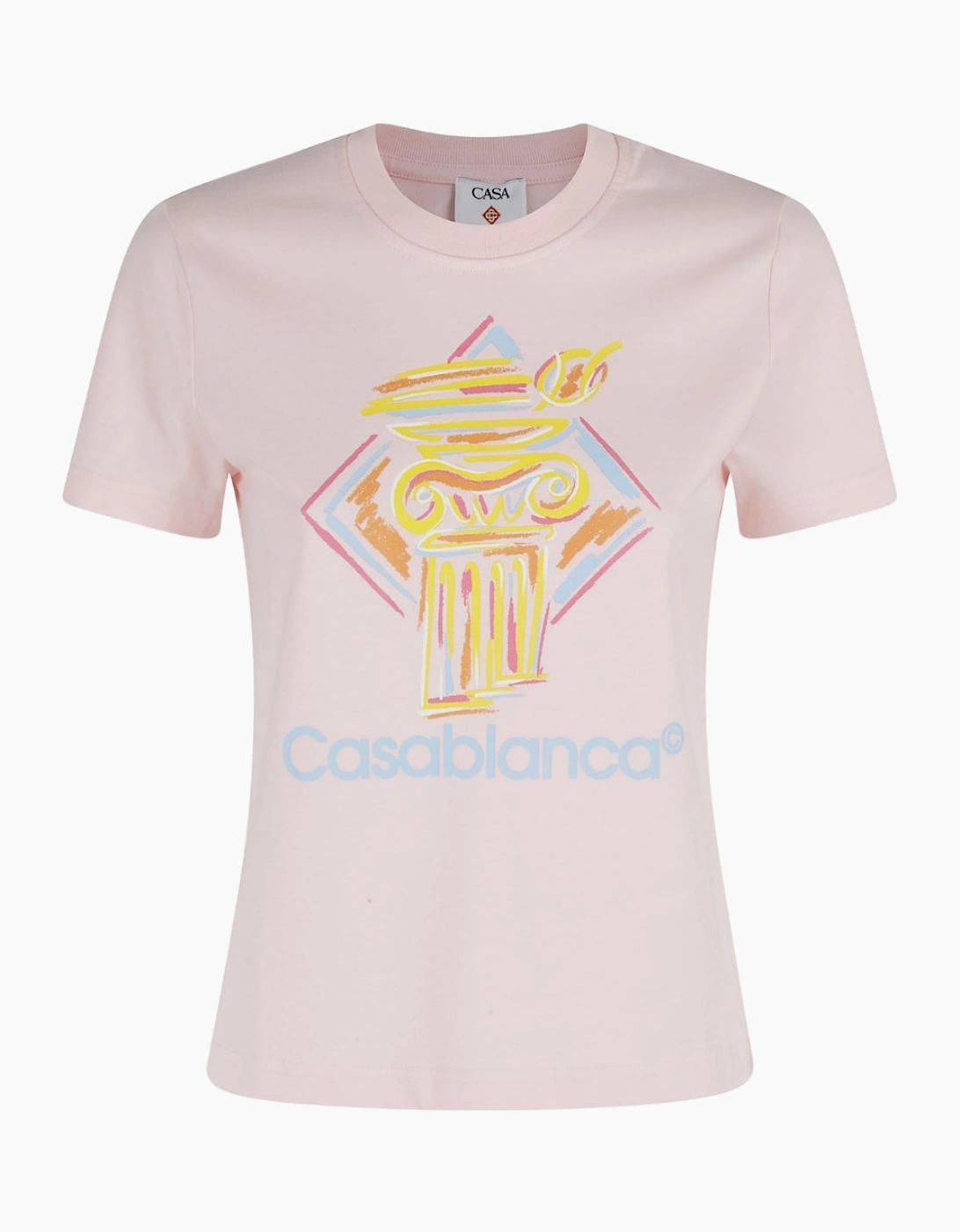 Casablanca Women's Pink Diamond Column T-Shirts  12 M