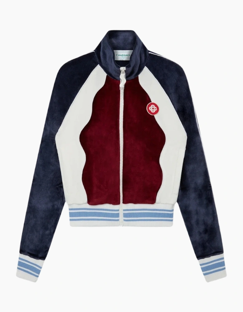Panelled Track Top Burgundy Jacket