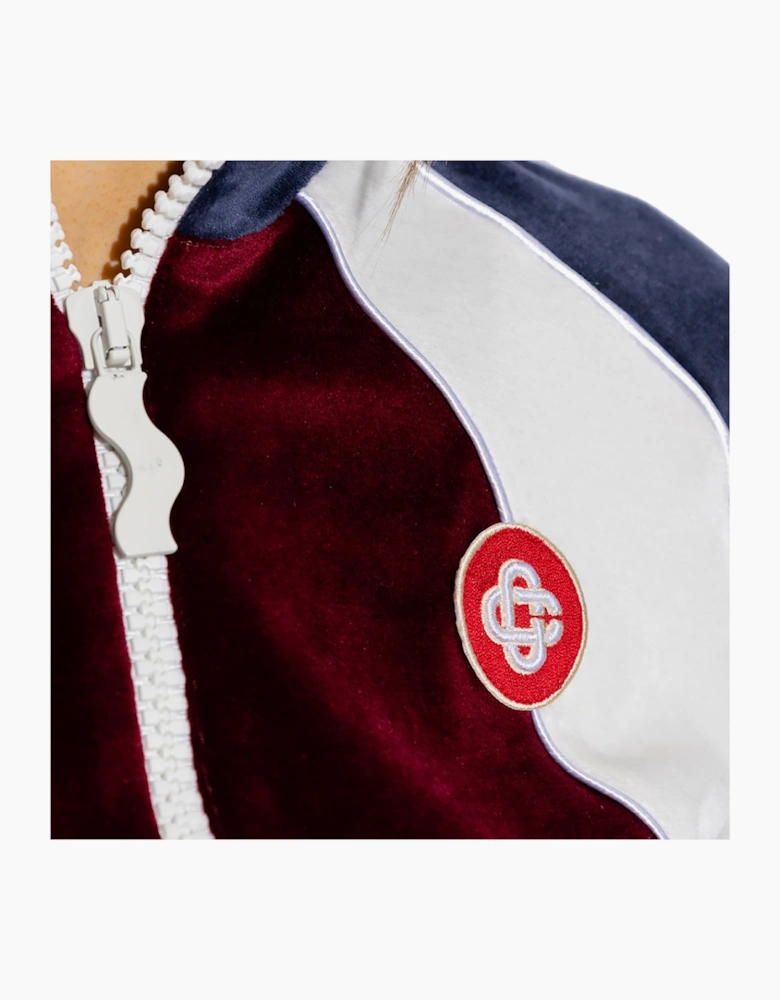 Panelled Track Top Burgundy Jacket