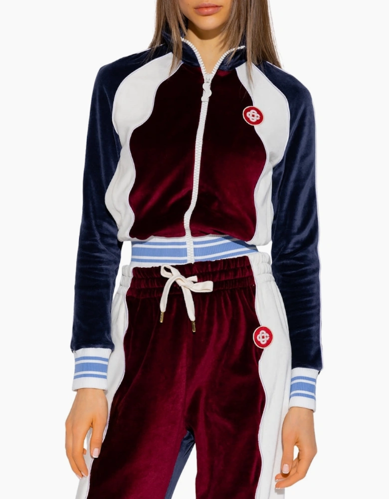 Panelled Track Top Burgundy Jacket