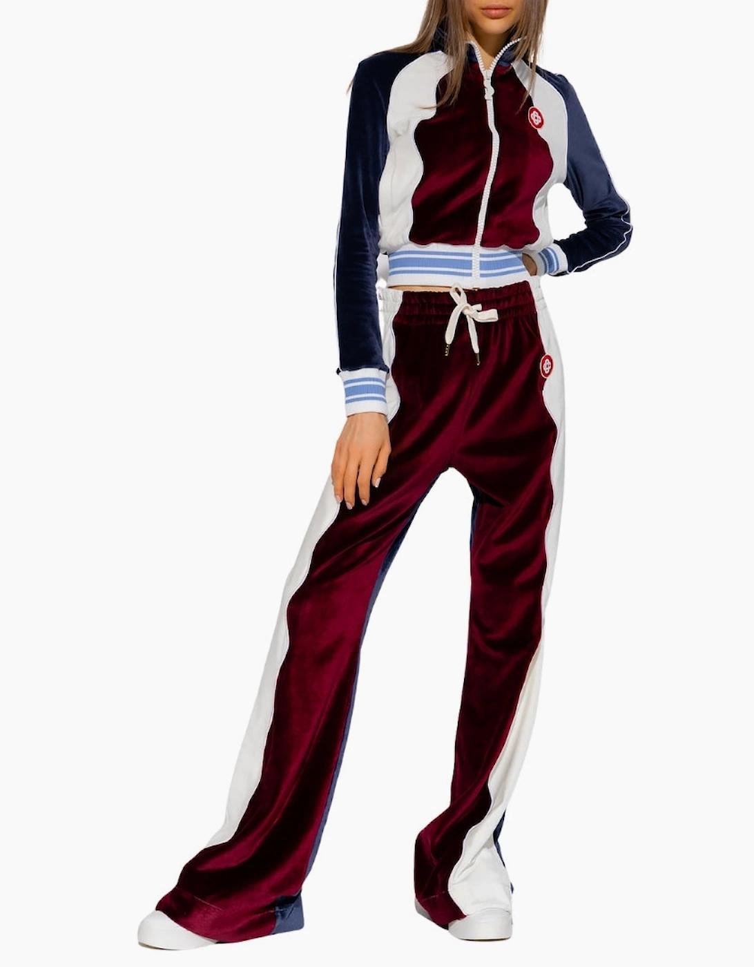 Panelled Track Top Burgundy Jacket