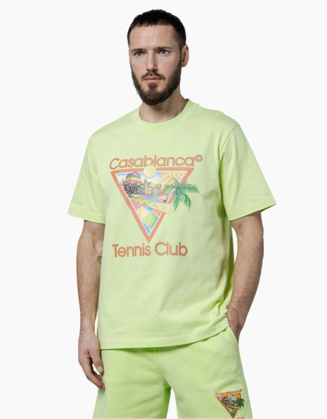 Casablanca Afro Cubism Tennis Club Pale Green T-Shirt