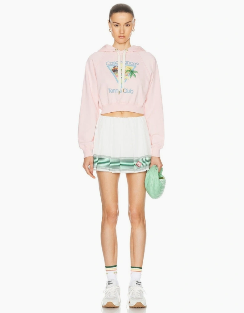 Printed Cropped Hoodie Afro Cubism Tennis Club Pale Pink Hoodies
