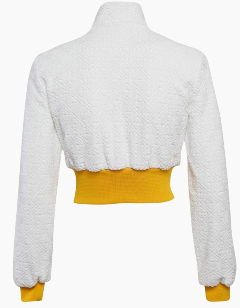 Monogram Terry Zip Through Track Top White Jacket