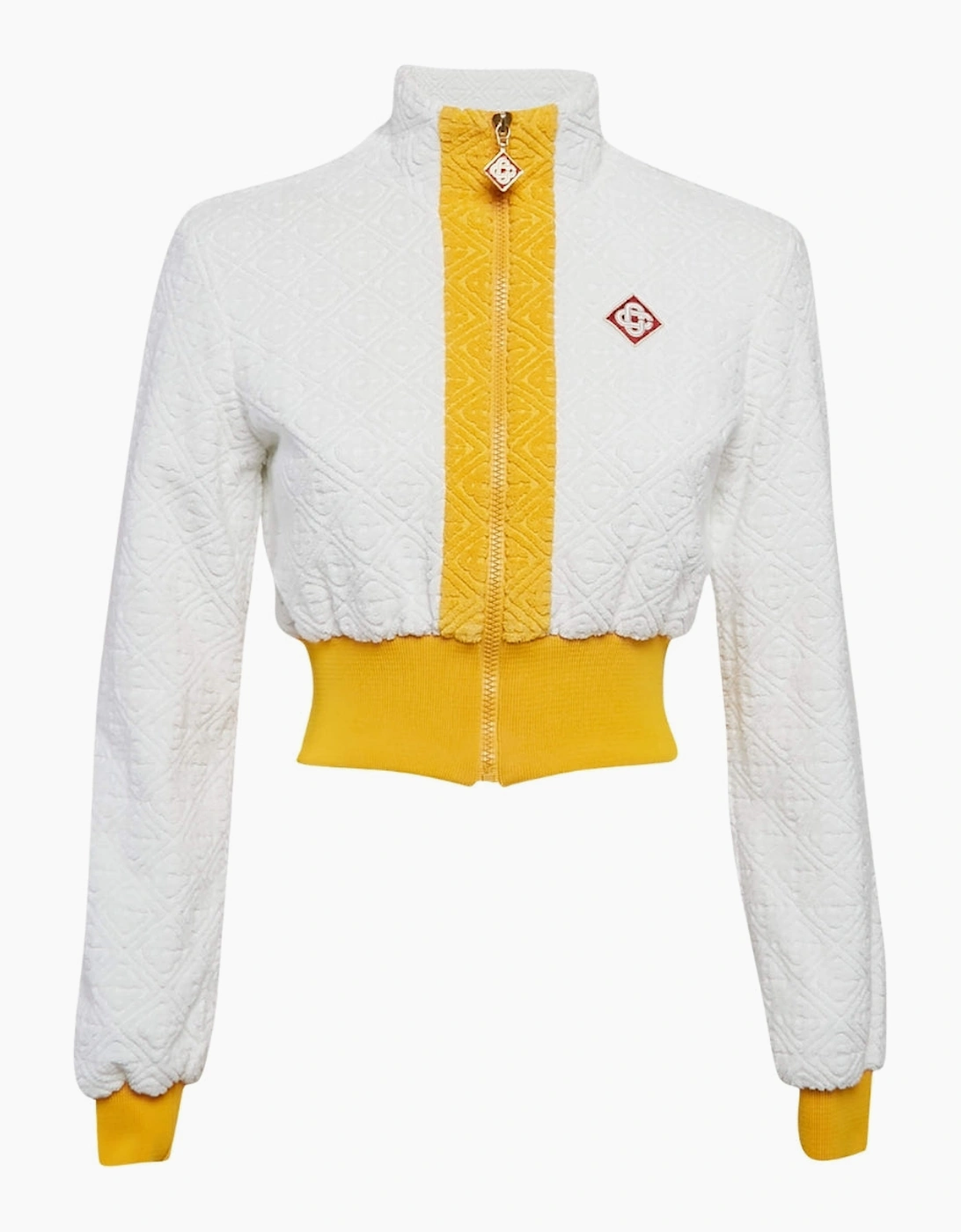 Monogram Terry Zip Through Track Top White Jacket, 6 of 5