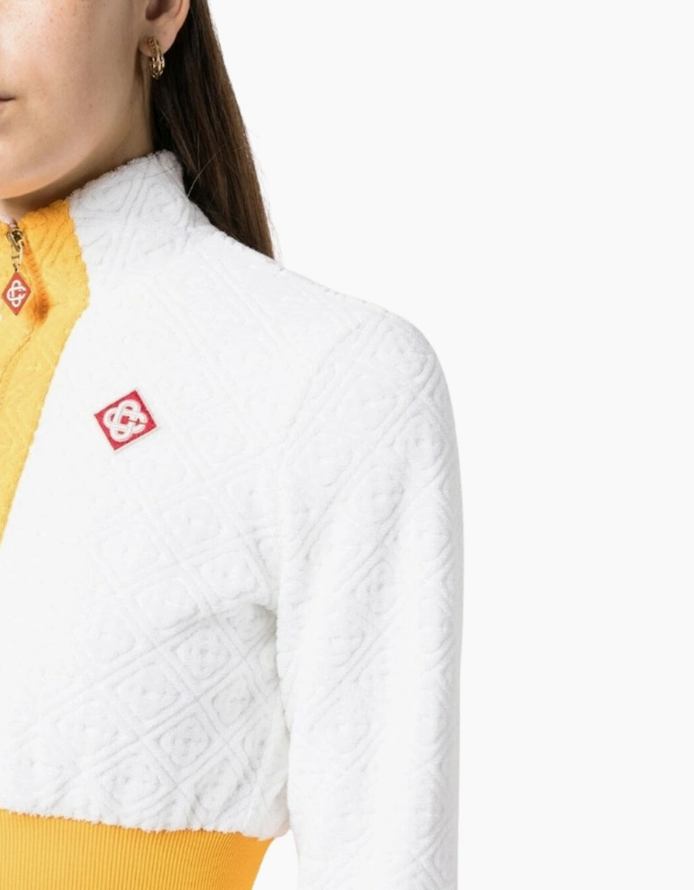 Monogram Terry Zip Through Track Top White Jacket