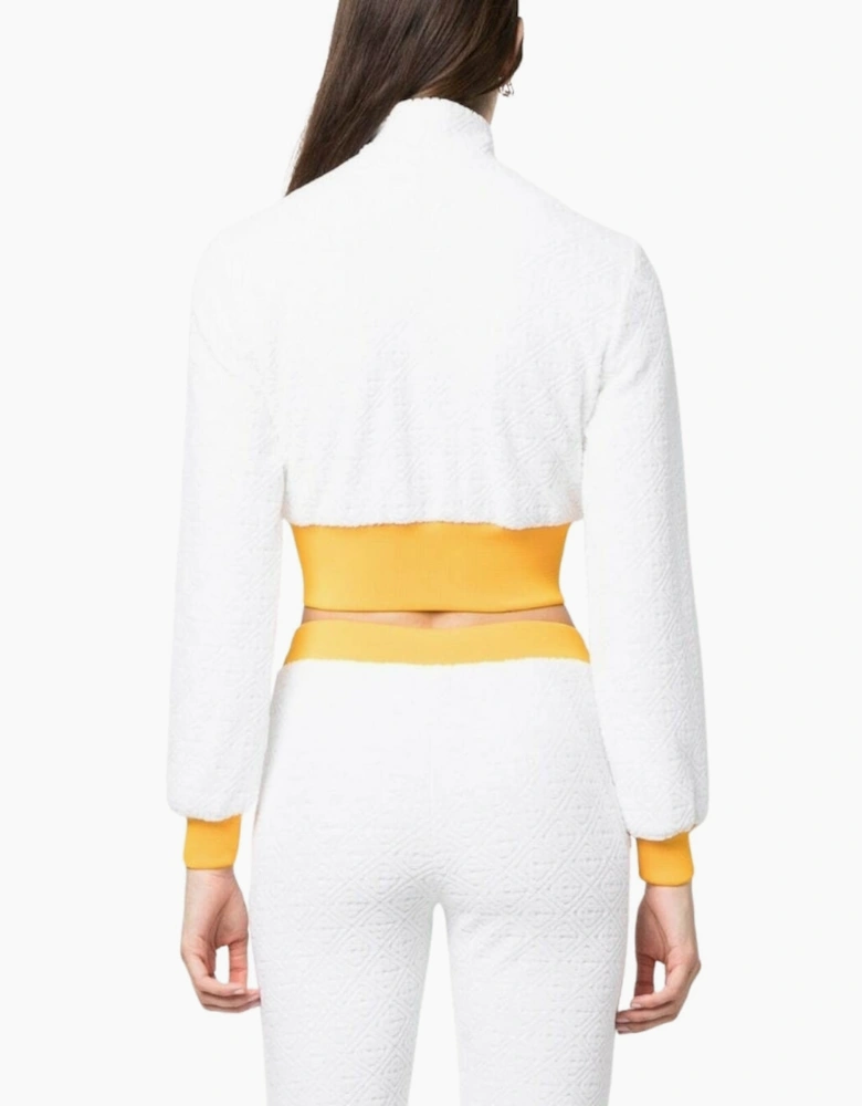Monogram Terry Zip Through Track Top White Jacket