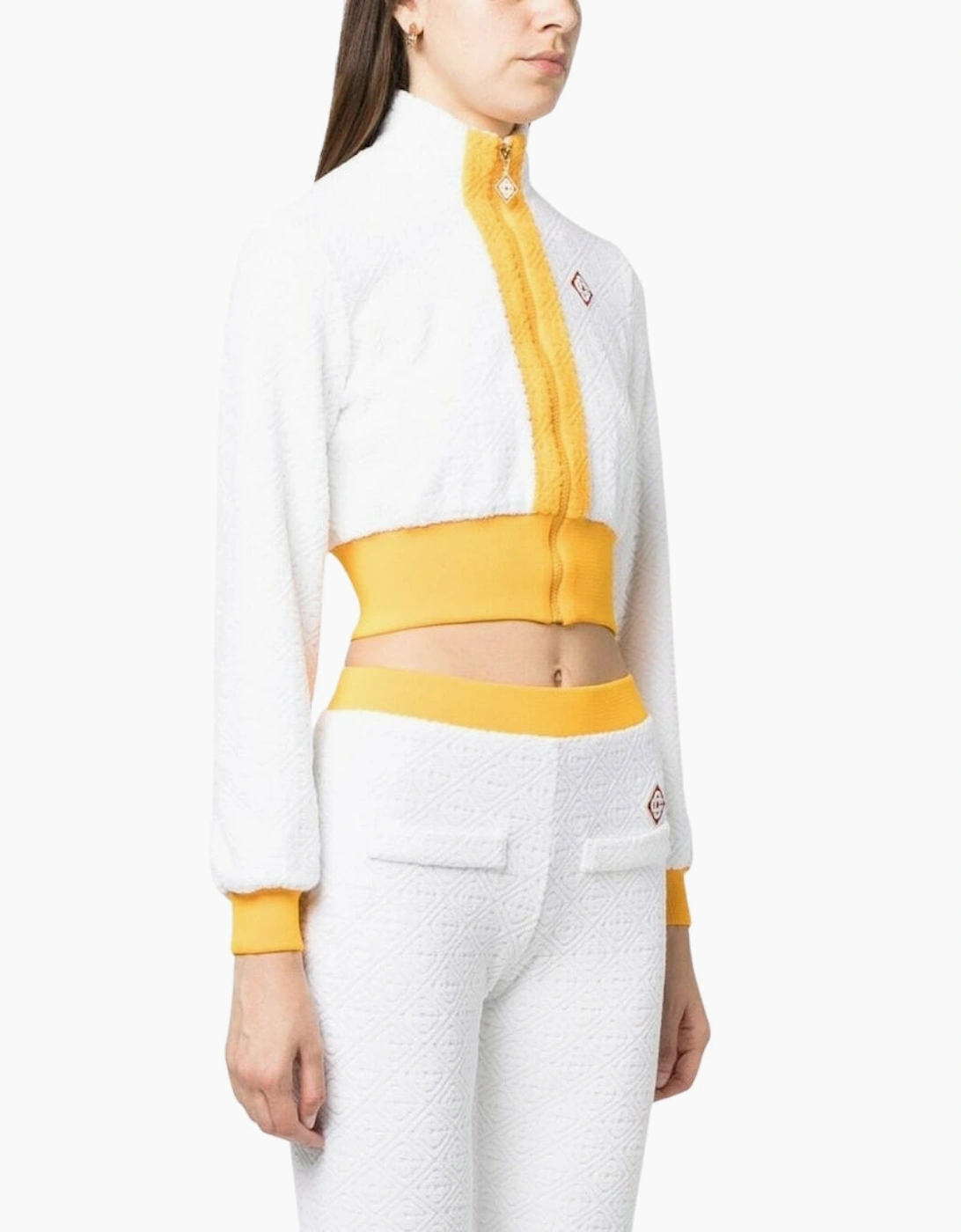 Monogram Terry Zip Through Track Top White Jacket