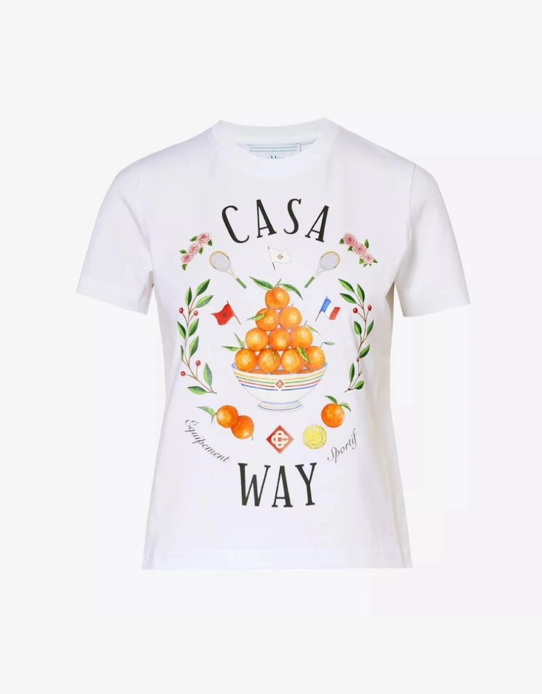 Printed Casa Way White T-Shirts
