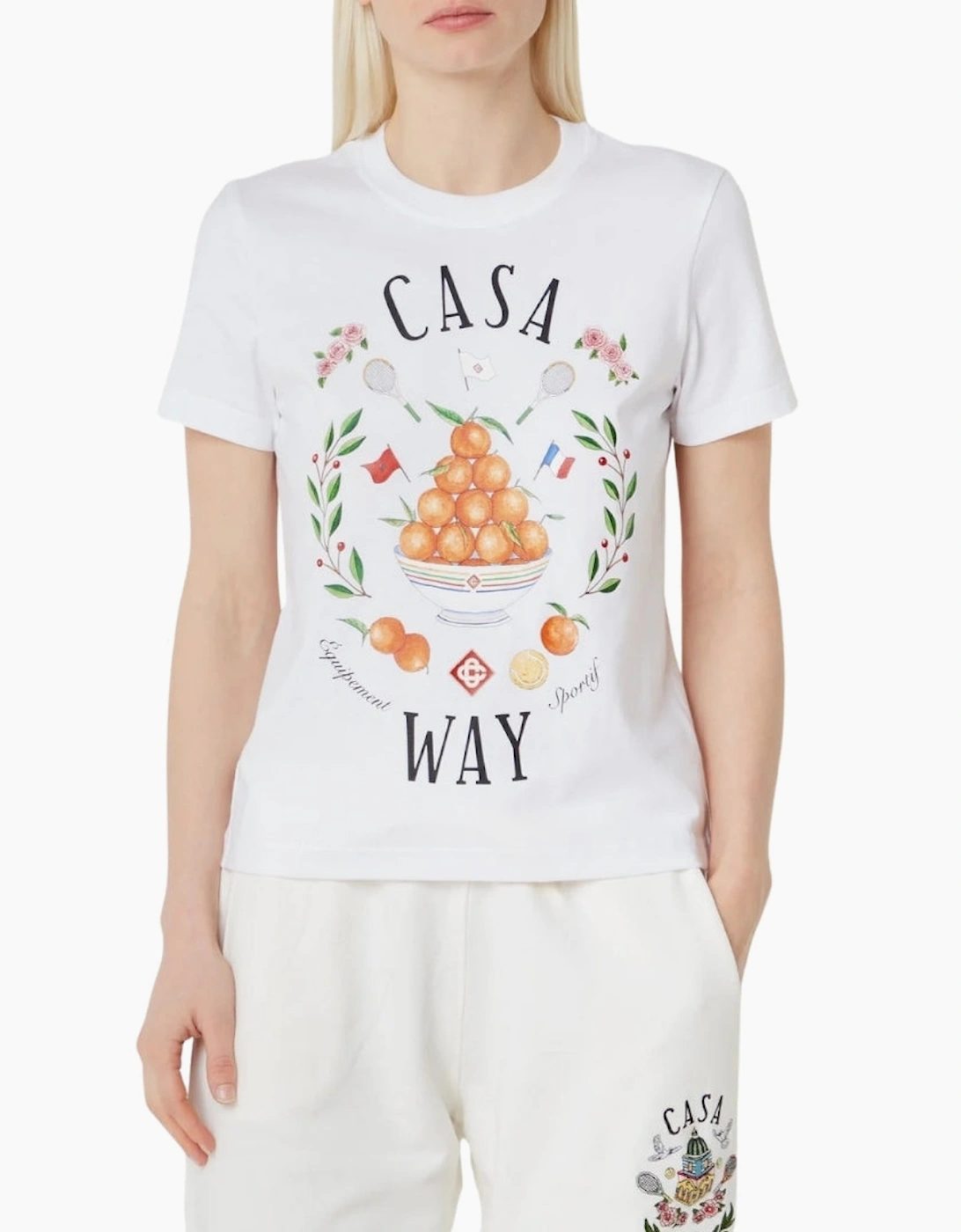 Printed Casa Way White T-Shirts