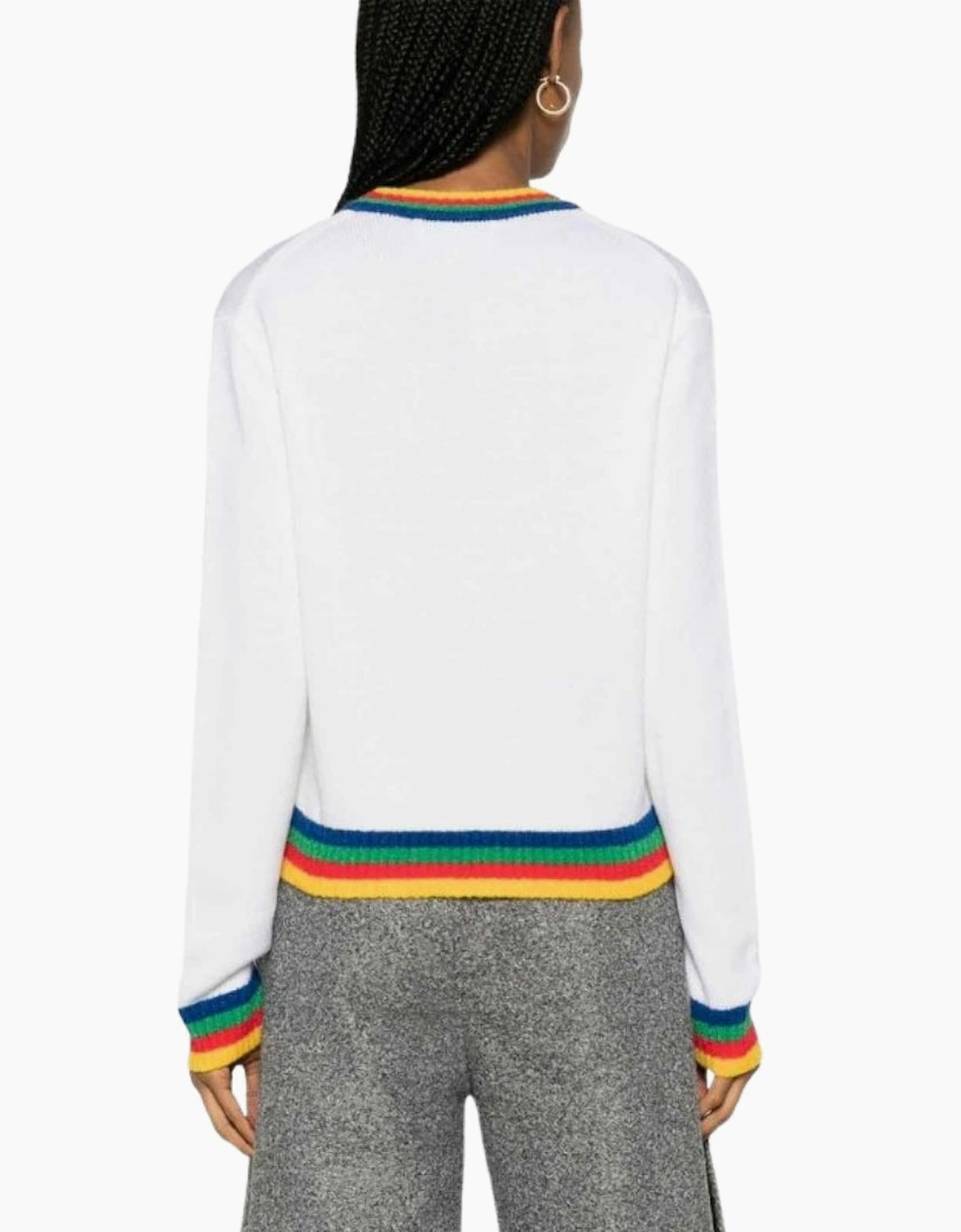 Casablanca Heart Casa Brand Jumper White Knitwear