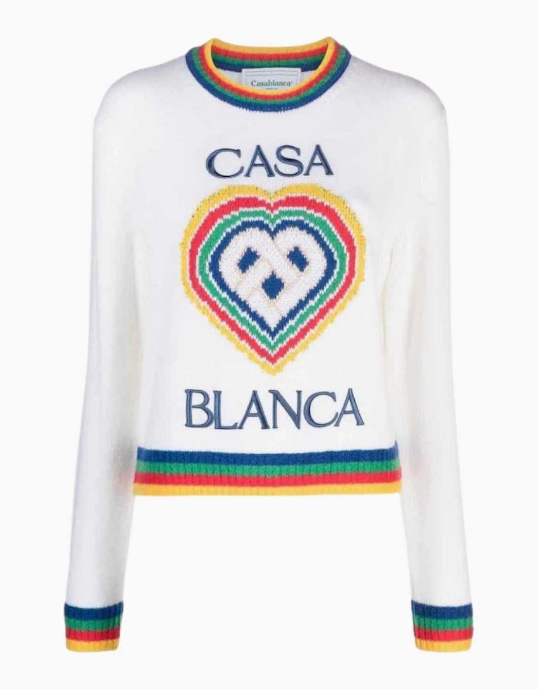 Casablanca Heart Casa Brand Jumper White Knitwear