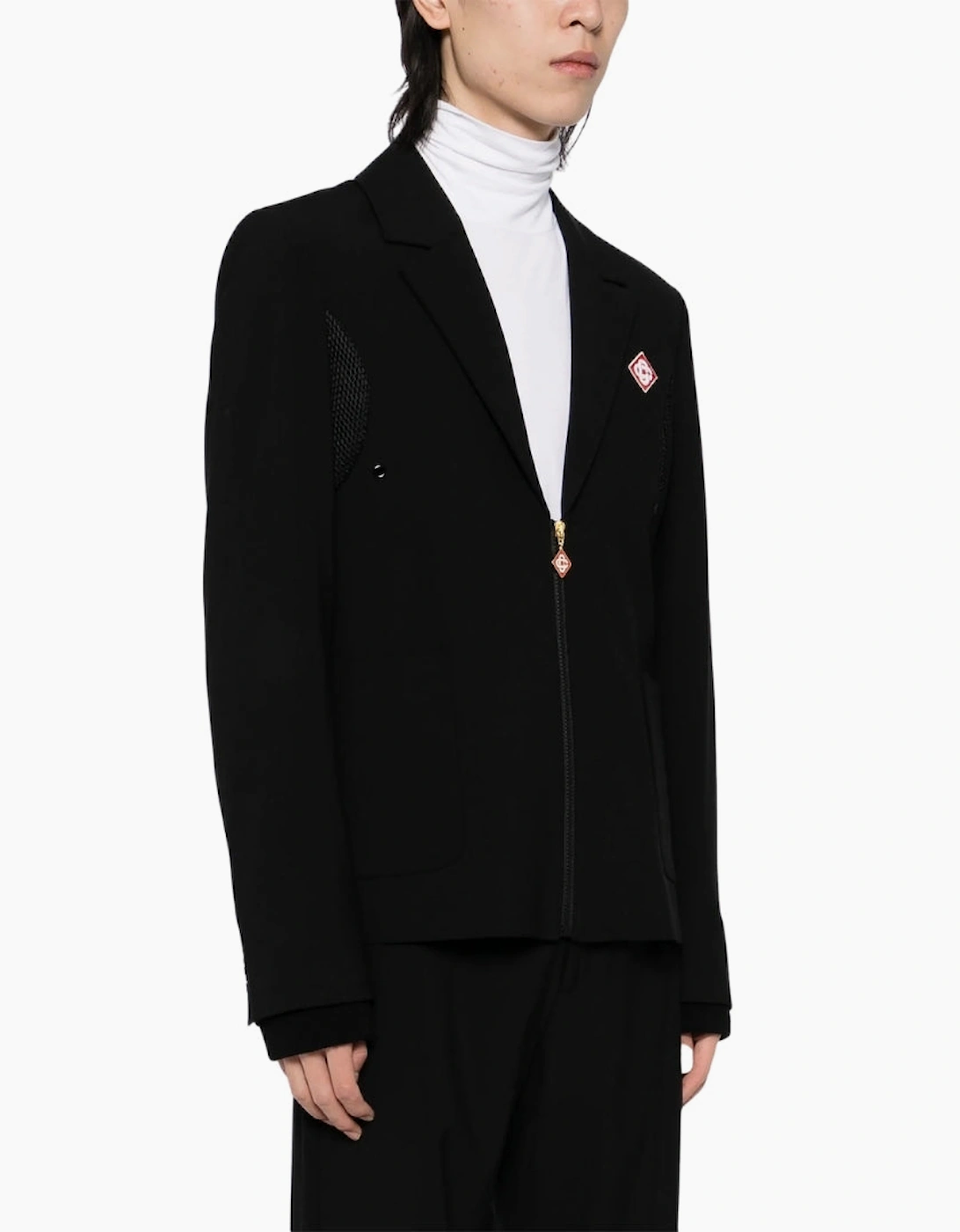 Zip-Up Sports Tailoring Black Jackets