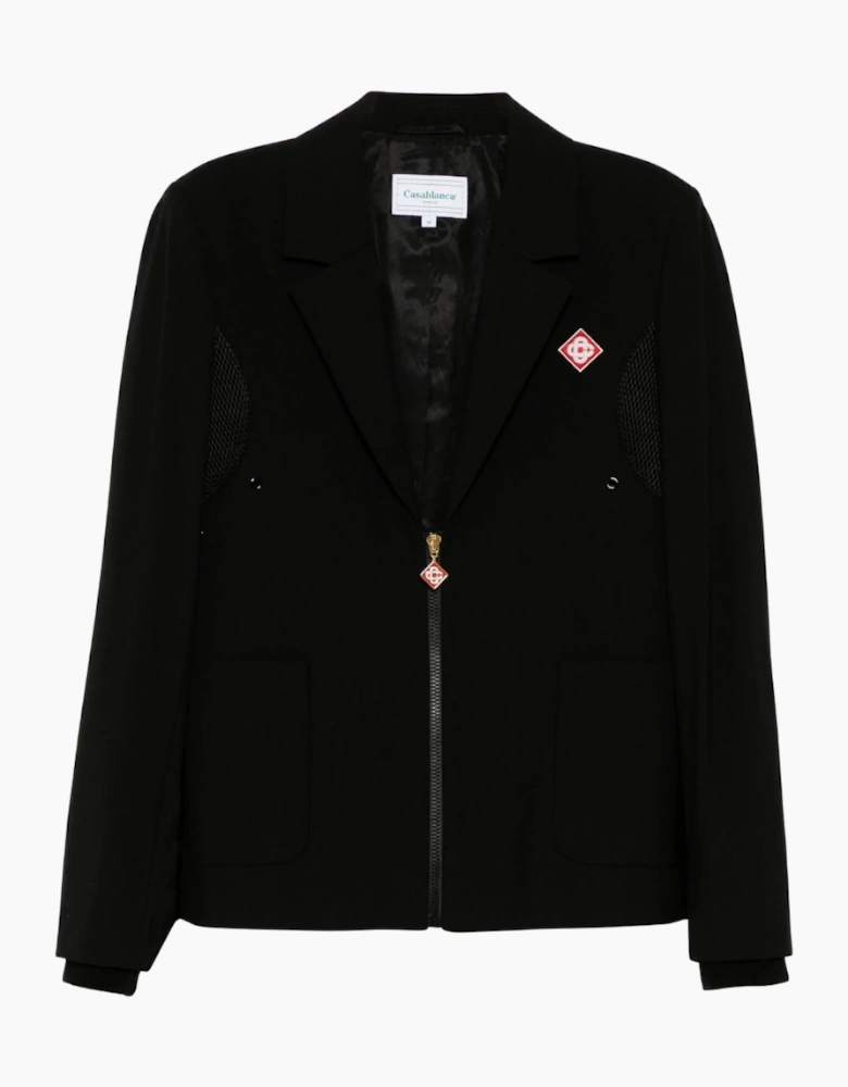 Zip-Up Sports Tailoring Black Jackets