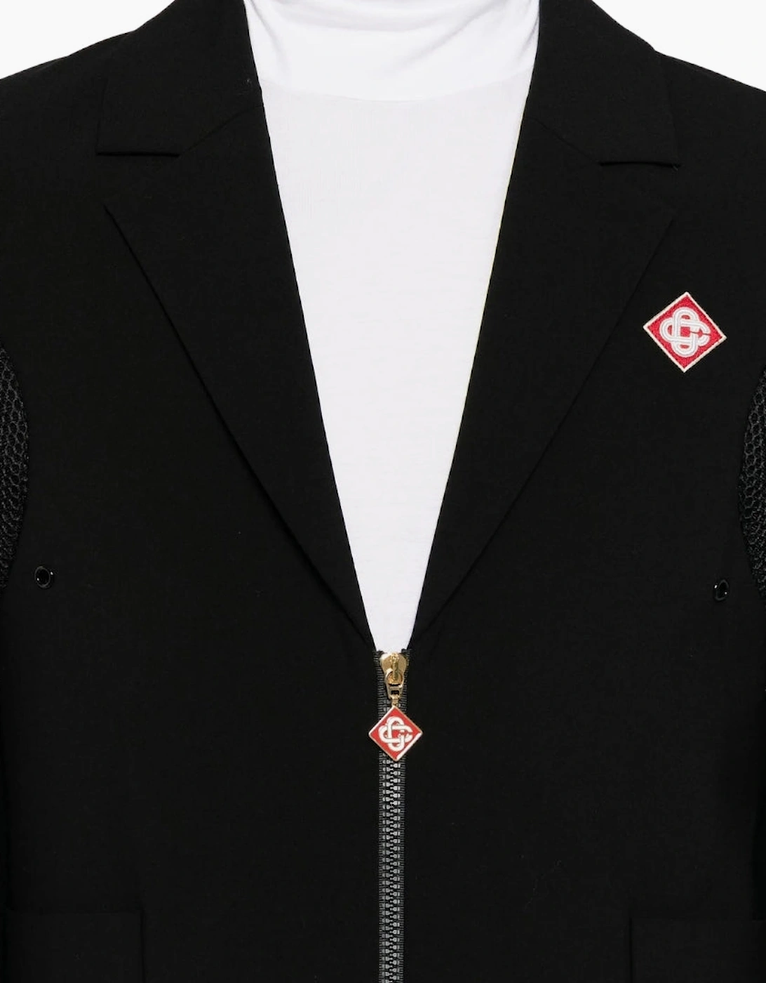 Zip-Up Sports Tailoring Black Jackets