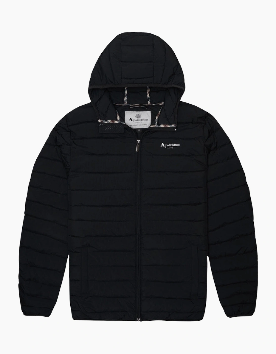Aquascutum Men's Black Active Rlg Active Hooded 100 Gr Jacket - Size: 38/Regular