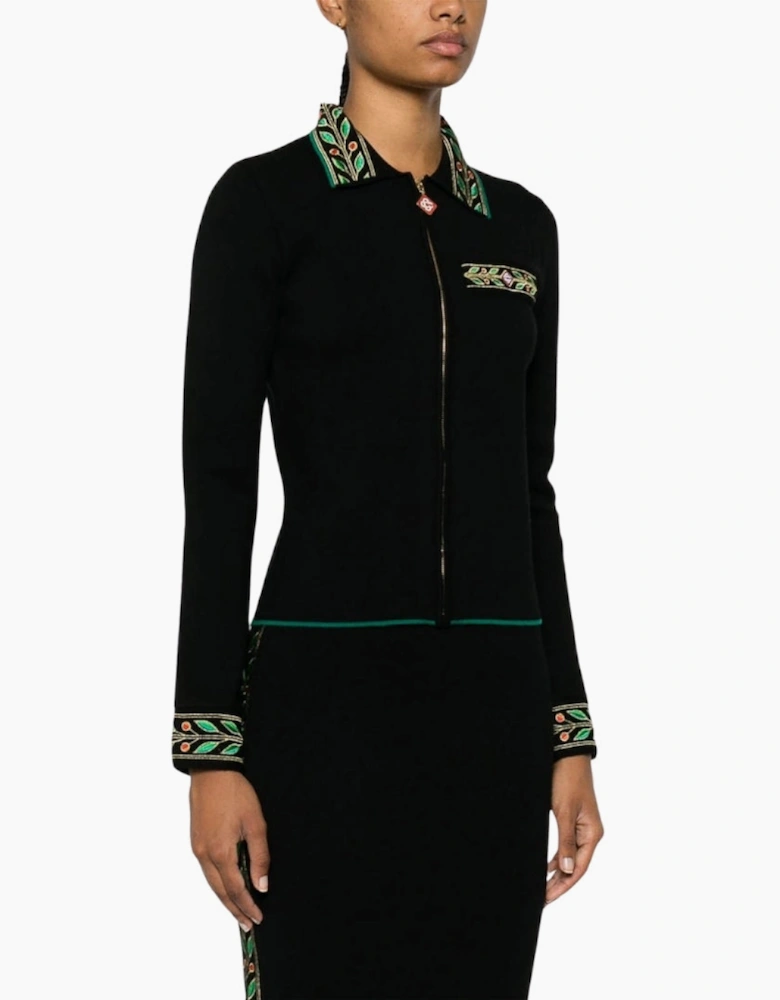 Embroidered Laurel Black Jackets