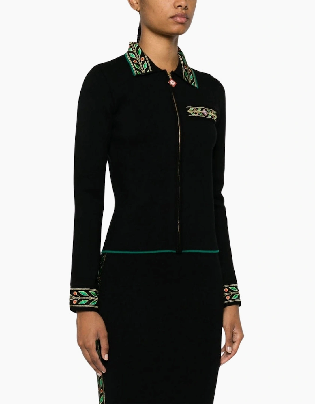 Embroidered Laurel Black Jackets