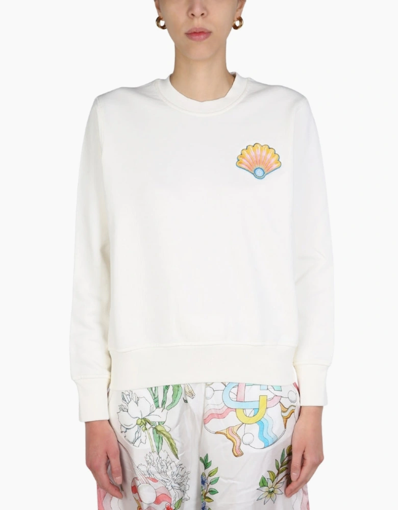 Embroidered Shell Off-White Sweatshirts